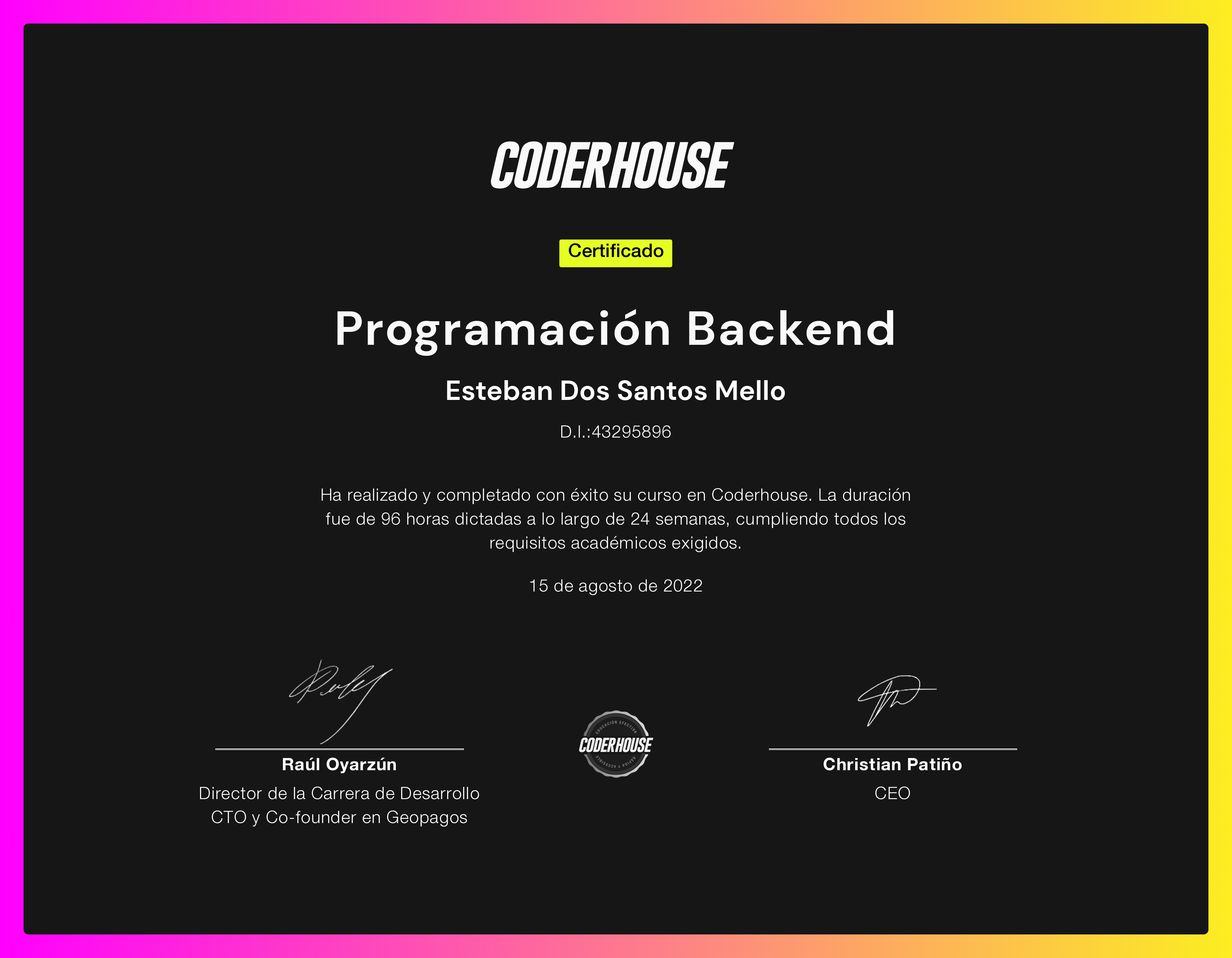 certificado desarrollo web